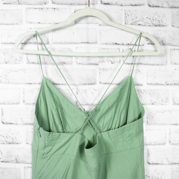 Madewell Green Cami Sleeveless Sweetheart A Line Slip Midi Dress Women Size 8 - Picture 6 of 11
